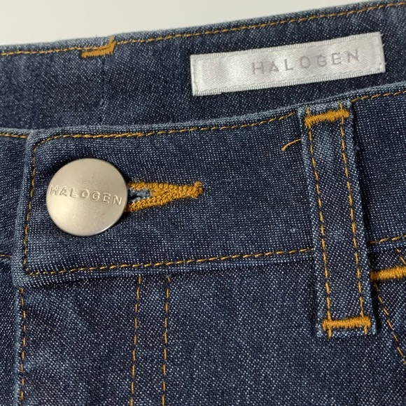 Halogen Stretchy A-Line Dark Denim Skirt - Picture 4 of 11